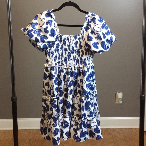 M She + Sky blue heart ruffle dress - Picture 2 of 16